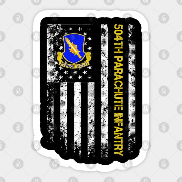 504th Parachute Infantry Regiment American Flag - Gift for Veterans Day 4th of July or Patriotic Memorial Day Sticker by Oscar N Sims